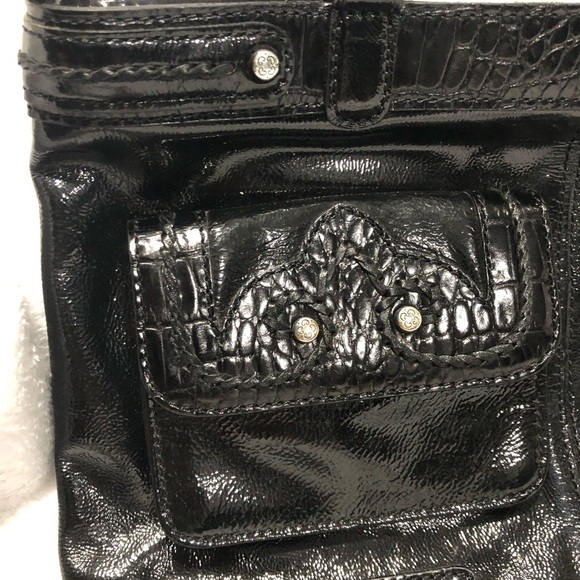 Vintage Brighton Black Patent Leather Shoulder Hand Bag - Picture 4 of 13